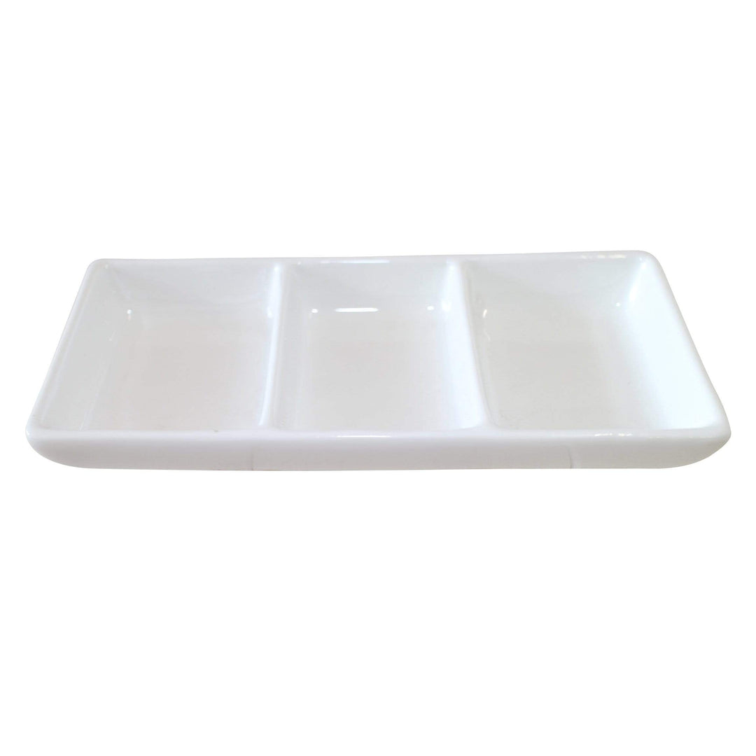 Black Rock Grill GP-8 White 3 Compartment Dipping Pot- Case of 8